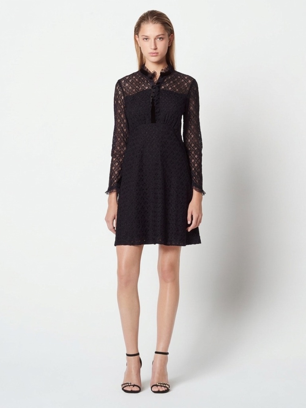Sandro Paris Floral Lace Mini Dress FR 36 US 4